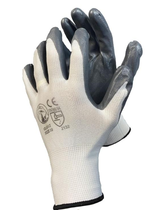 NITRILE WORK GLOVES SIZE 11 GRAY