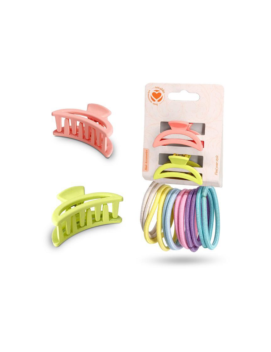 ELASTICI CAPELLI + PINZETTE 2pezzi
