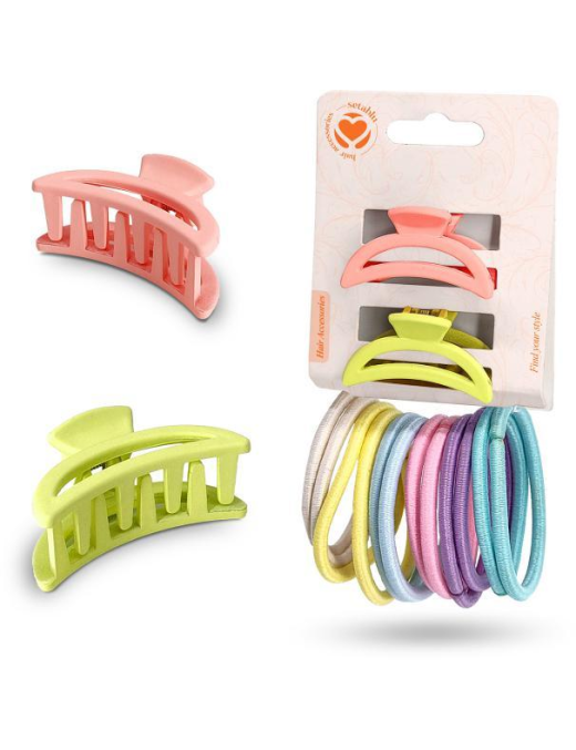 ELASTICI CAPELLI + PINZETTE 2pezzi