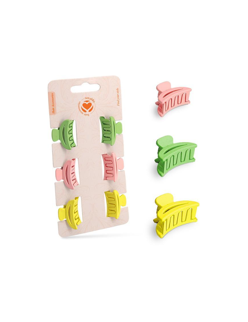 PINZETTE CAPELLI 6pezzi COLORI ASSORTITI