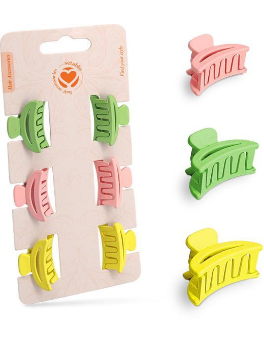 PINZETTE CAPELLI 6pezzi COLORI ASSORTITI