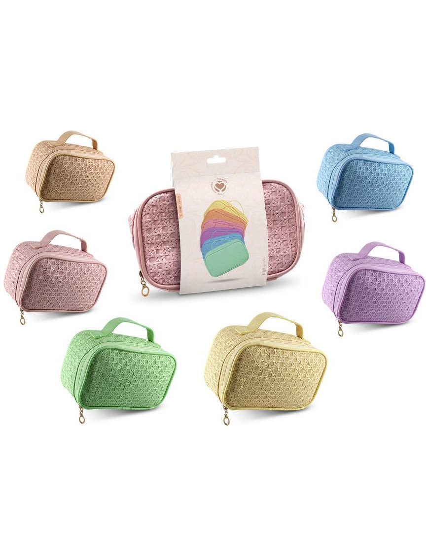 BEAUTY CASE TRAMA INTRECCIO BAULETTO COLORI ASSORTITI