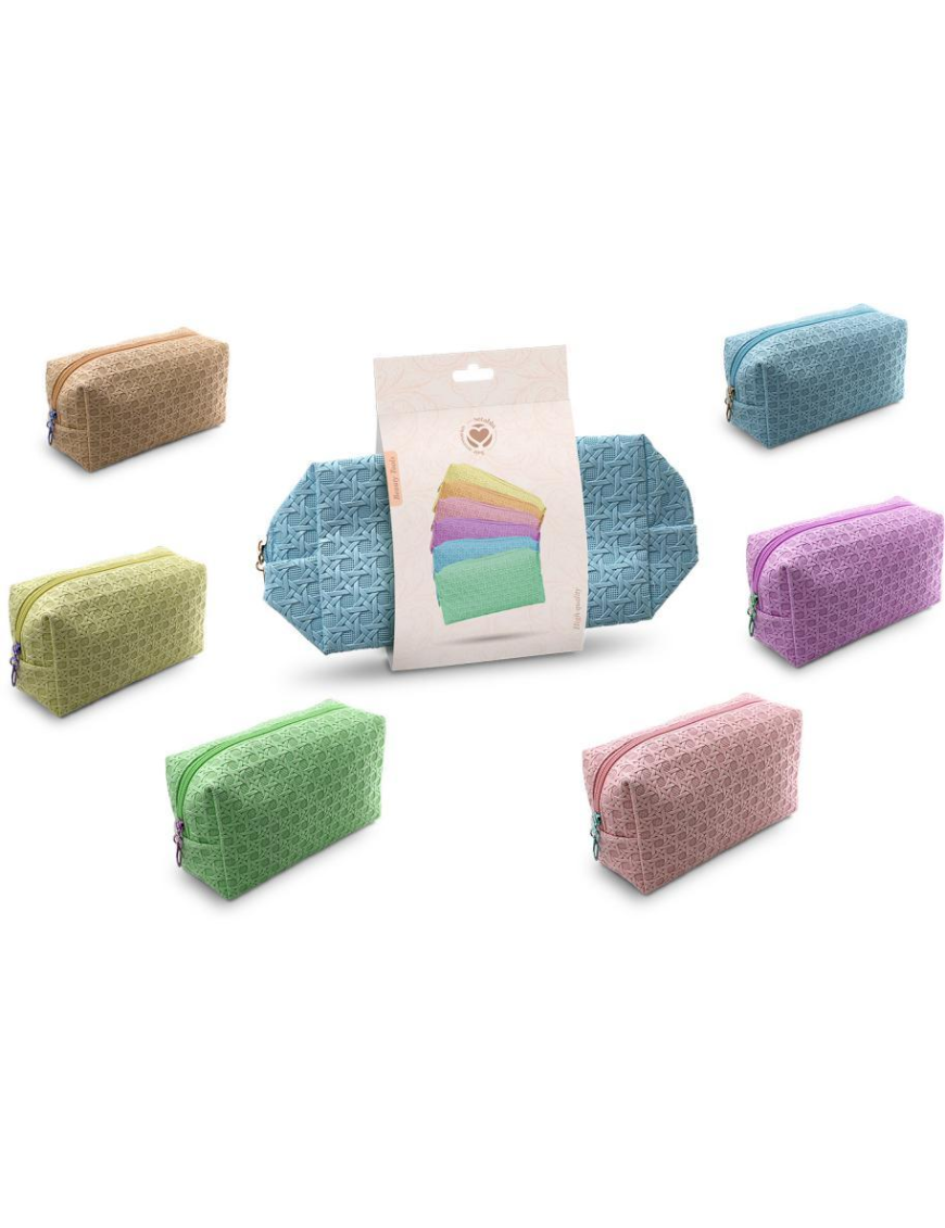 BEAUTY CASE TRAMA INTRECCIO RETTANGOLARE COLORI ASSORTITI