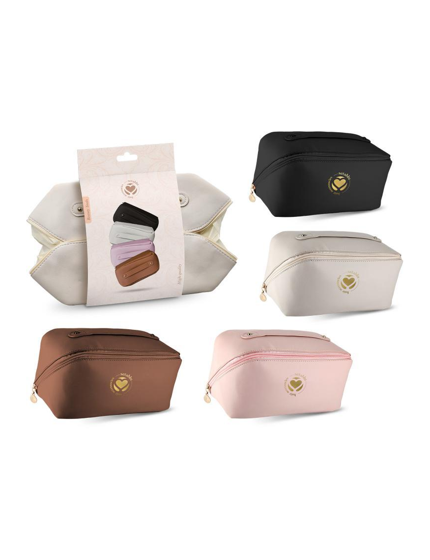 BEAUTY CASE RETTANGOLARE. 23x12x12cm  COLORI ASSORTITI
