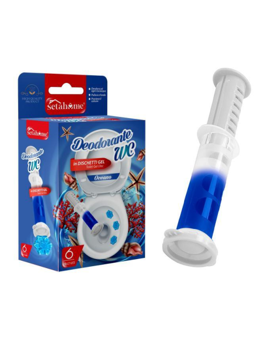 GEL TOILET DEODORIZER 6 APPLICATIONS OCEAN