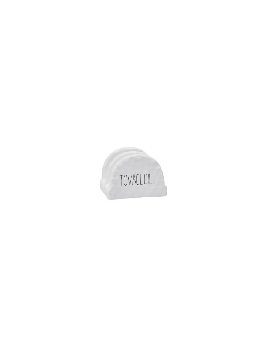 WHITE CERAMIC NAPKIN HOLDER 9x7x6.5cm