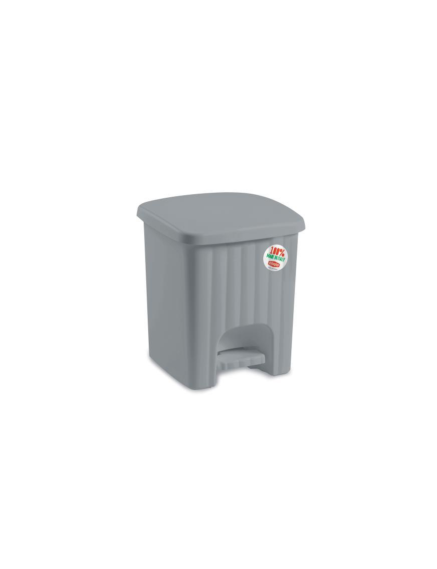 SQUARE PEDAL WASTE BIN 4.5 lt GRAY