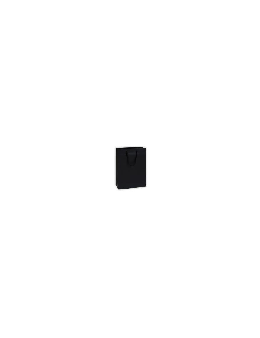 LUXURY BLACK COLOR SHOPPER 10x6.5x12 CENTIMETERS