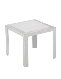 WHITE RATTAN LINE SATURN TABLE 80x80x72 CENTIMETERS