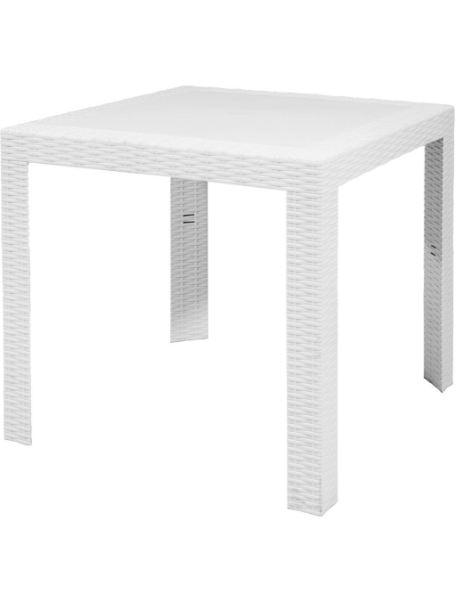 WHITE RATTAN LINE SATURN TABLE 80x80x72 CENTIMETERS