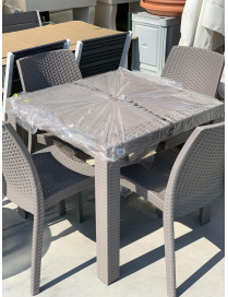 LINEA RATTAN TORTORA TAVOLO SATURNO 80x80x72 CENTIMETRI