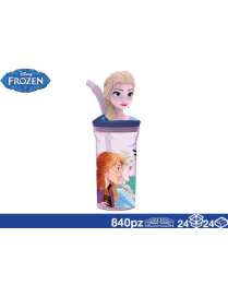 FROZEN BICCHIERE 3D CON CANNUCCIA 360ml