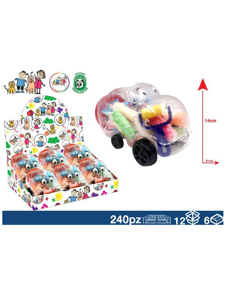 CAR SHAPE PLASTILINE 20 pieces + 7 MOLDS