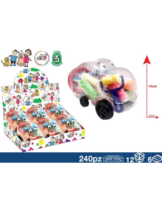 PLASTILINA FORMA AUTO 20pezzi+7 FORMINE
