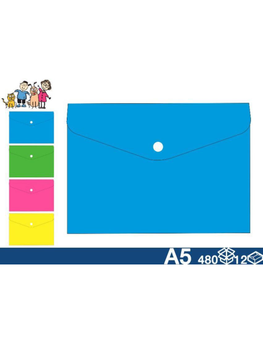 FLUO DOCUMENT ENVELOPE 21x15cm A5