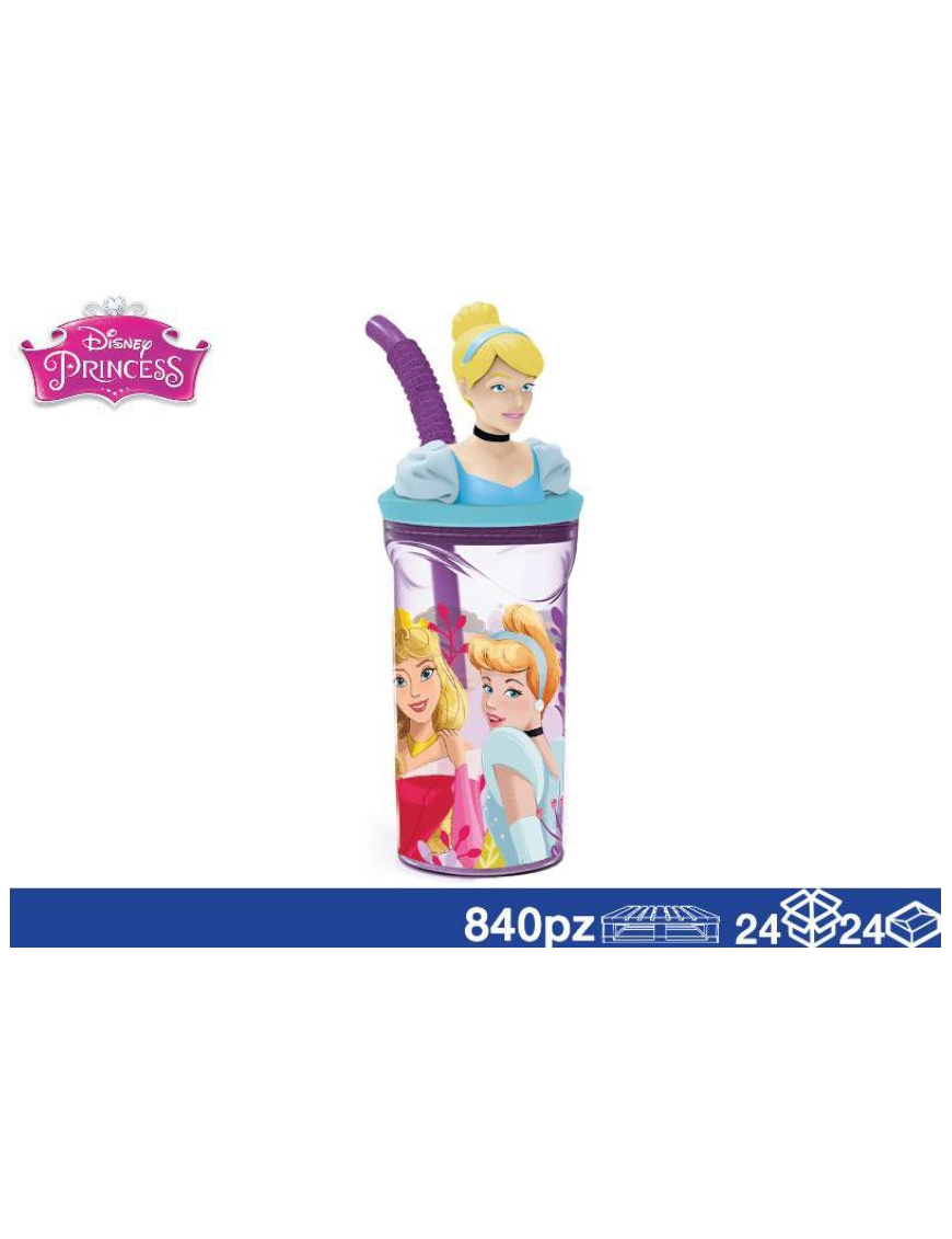 PRINCESS 3D GLASS WITH STRAW 360ml