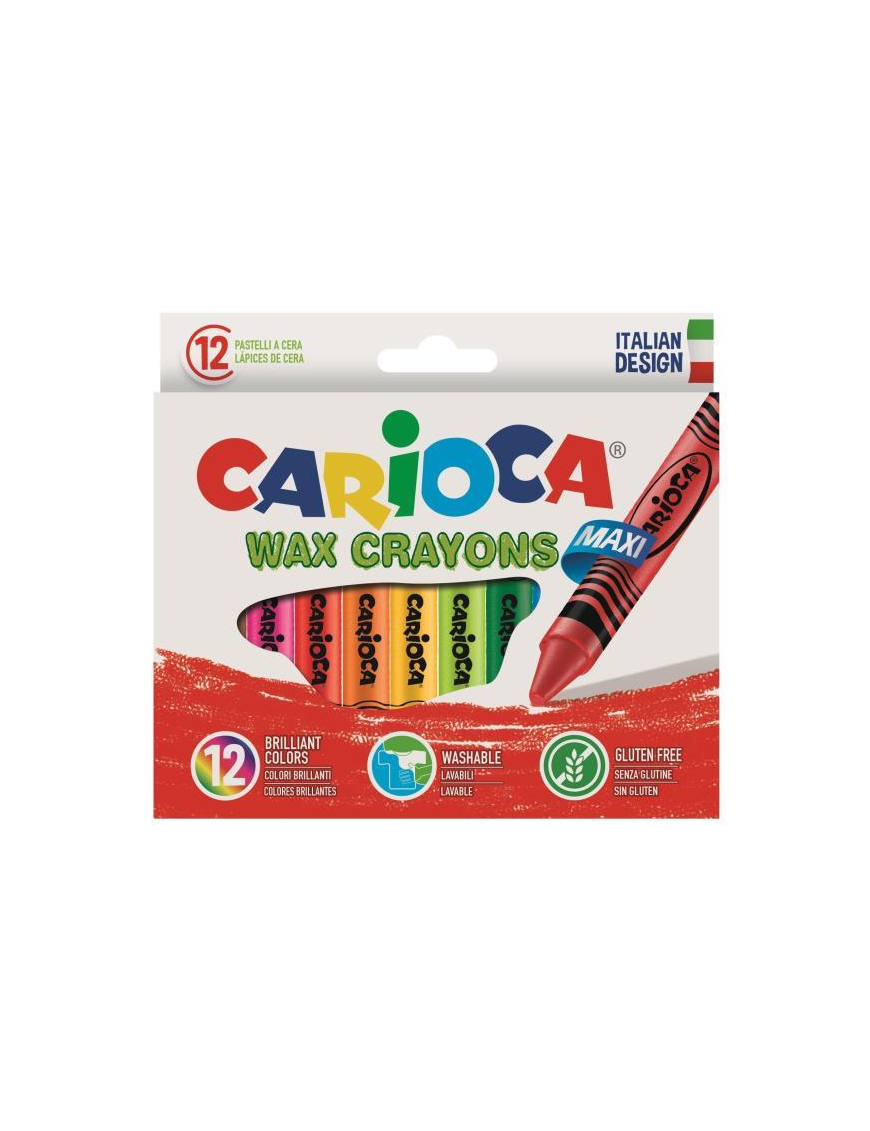 CARIOCA PASTELLI A CERA 12pezzi JUMBO