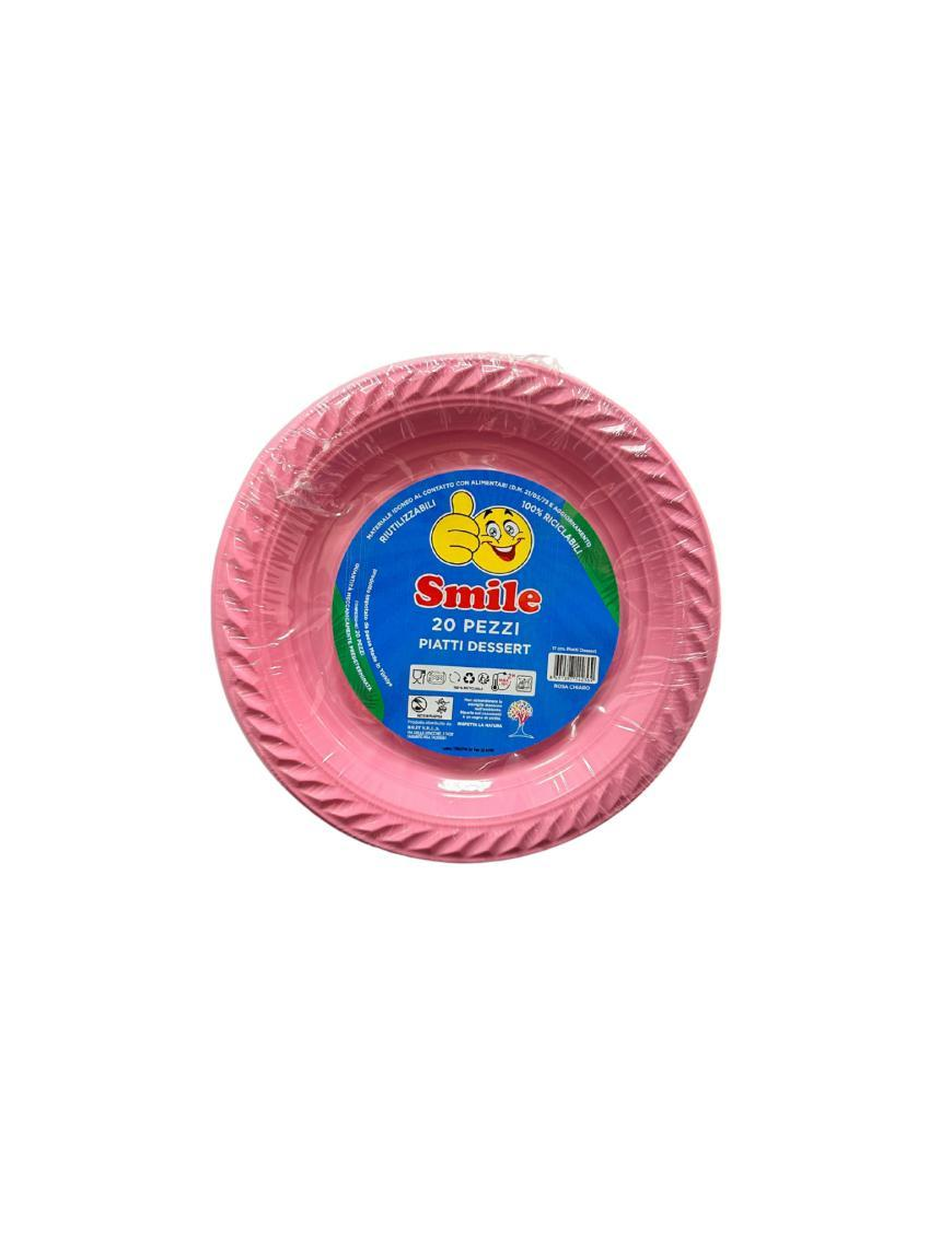 PIATTO FRUTTA SMILE COLORE ROSA 20pz