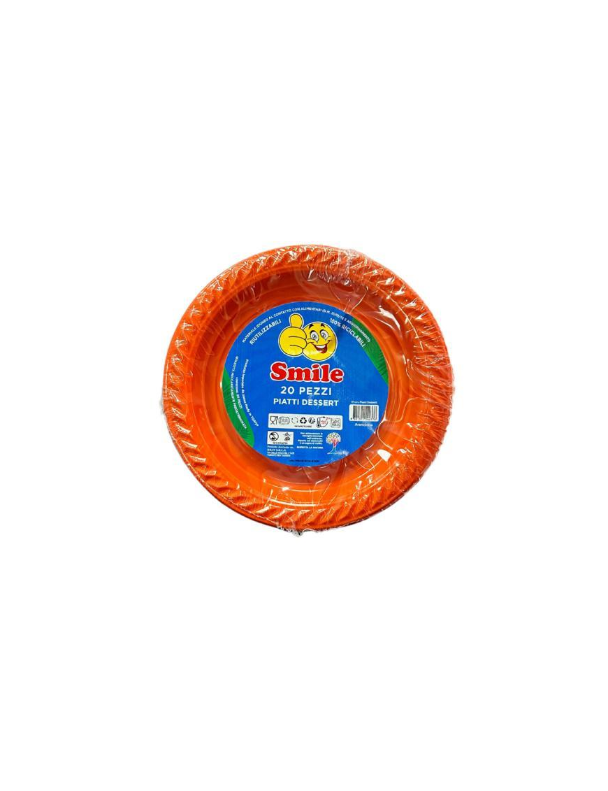 PIATTO FRUTTA SMILE COLORE ARANCIO 20pz