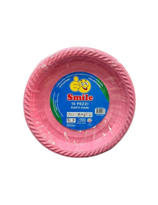 PIATTO PIANO SMILE COLORE ROSA 15pz