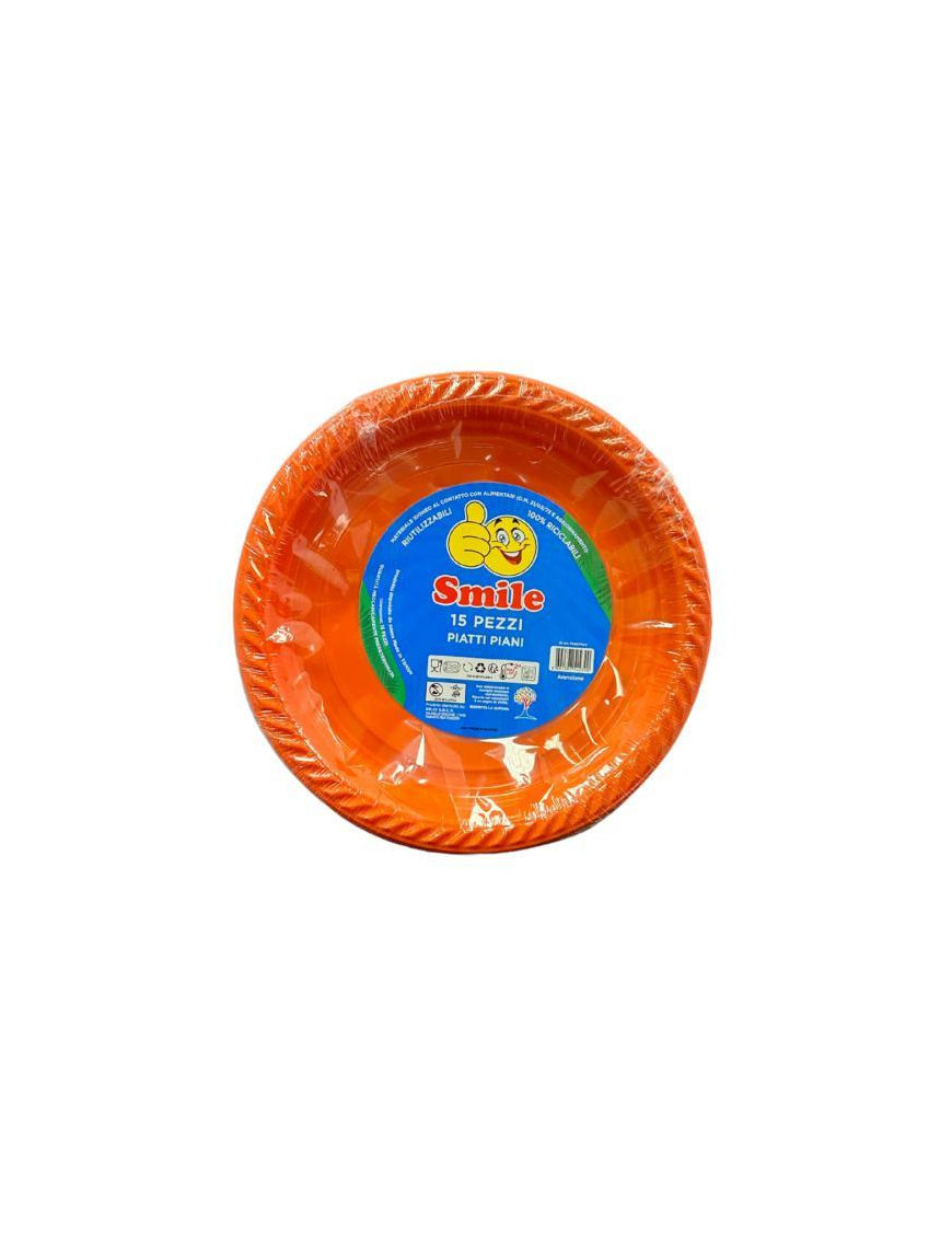 SMILE DINNER PLATE ORANGE COLOR 15pcs