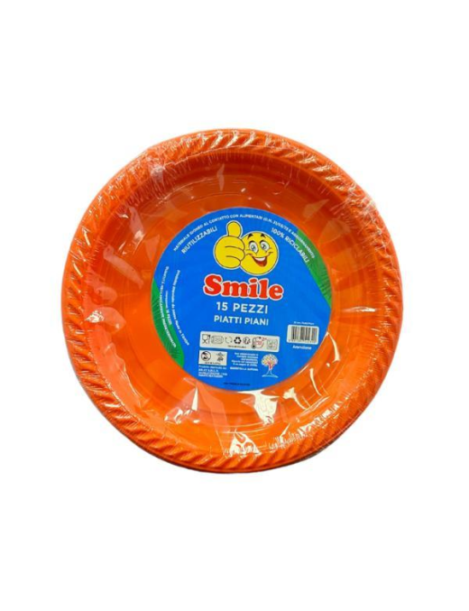 PIATTO PIANO SMILE COLORE  ARANCIO 15pz