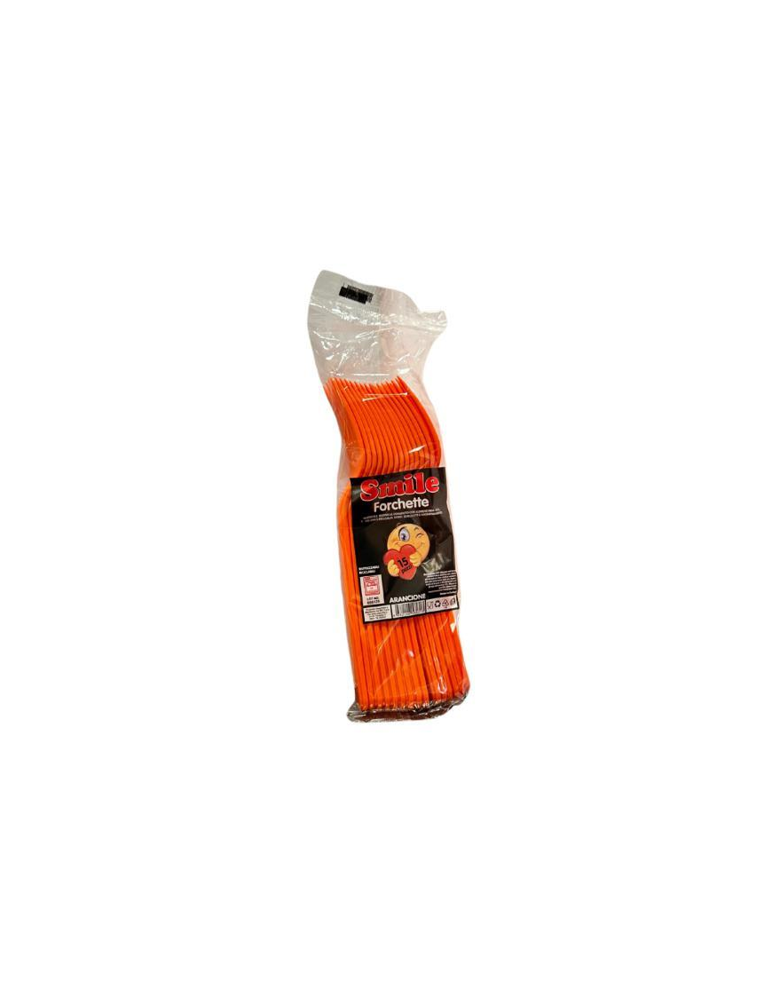 FORCHETTE SMILE COLORE ARANCIO 15pz