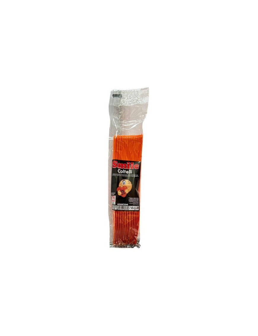 COLTELLI SMILE COLORE ARANCIO 15pz