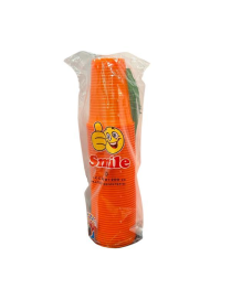 BICCHIERI SMILE COLORE ARANCIO  200cc 50pz