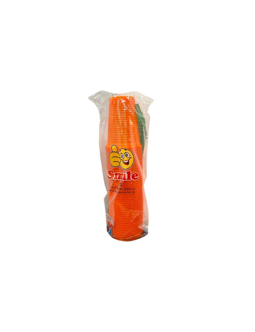 BICCHIERI SMILE COLORE ARANCIO  200cc 50pz