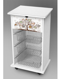 CARRELLO TREE WHITE PORTAFRUTTA 40x45x85 CENTIMETRI