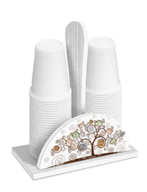 TREE WHITE CUPS HOLDER