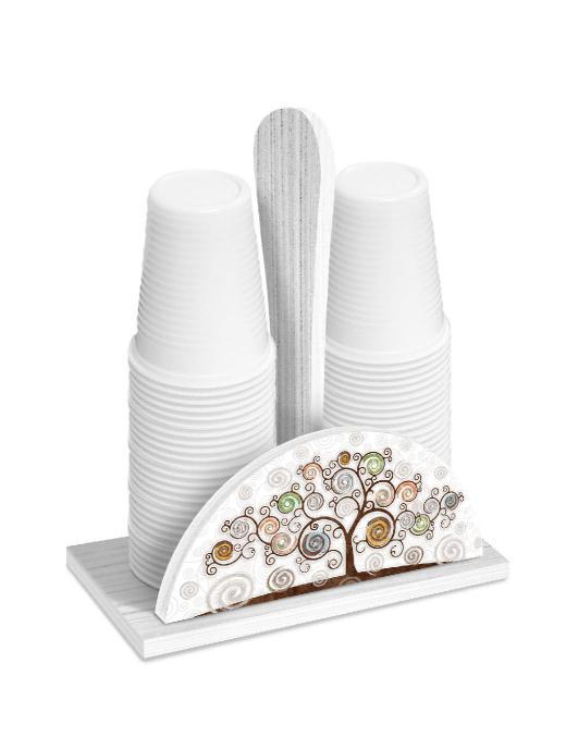 TREE WHITE CUPS HOLDER