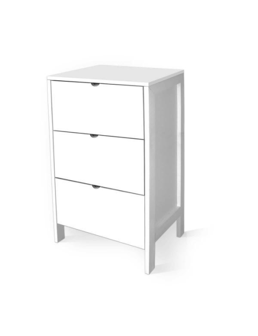 ITALY WHITE CHEST OF 3 DRAWERS 40x30x60 CENTIMETERS