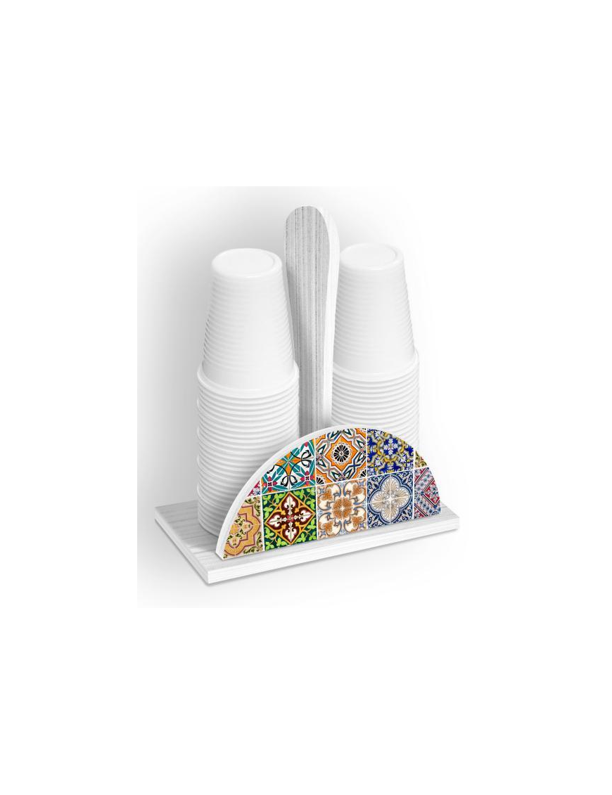 TILES LINE WHITE CUPS HOLDER