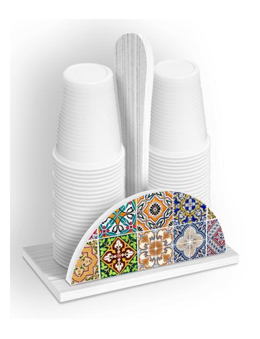 TILES LINE WHITE CUPS HOLDER