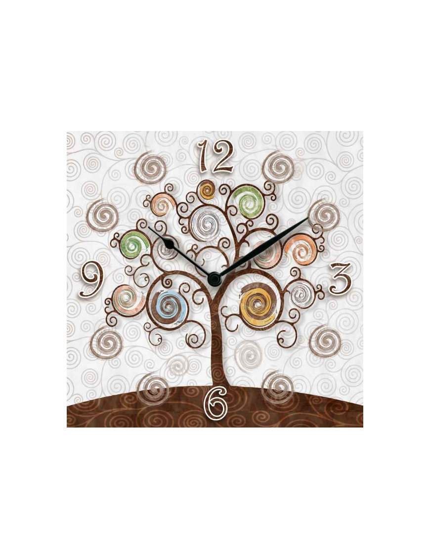 CLOCKART CLOCK 30x30 CENTIMETERS TREE WHITE