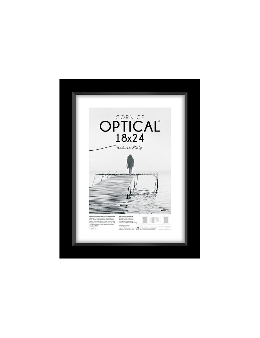 CORNICE OPTICAL NERO 18x24 CENTIMETRI