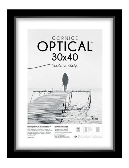 CORNICE OPTICAL NERO 30x40 CENTIMETRI
