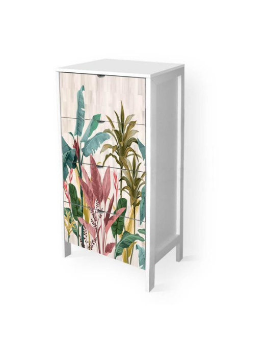 MOBILE ITALY BIANCO 4 CASSETTI BANANA LEAVES