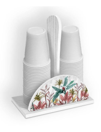 NEW WHITE GLASS HOLDER - BANANO GRAY 19x11x20hcm