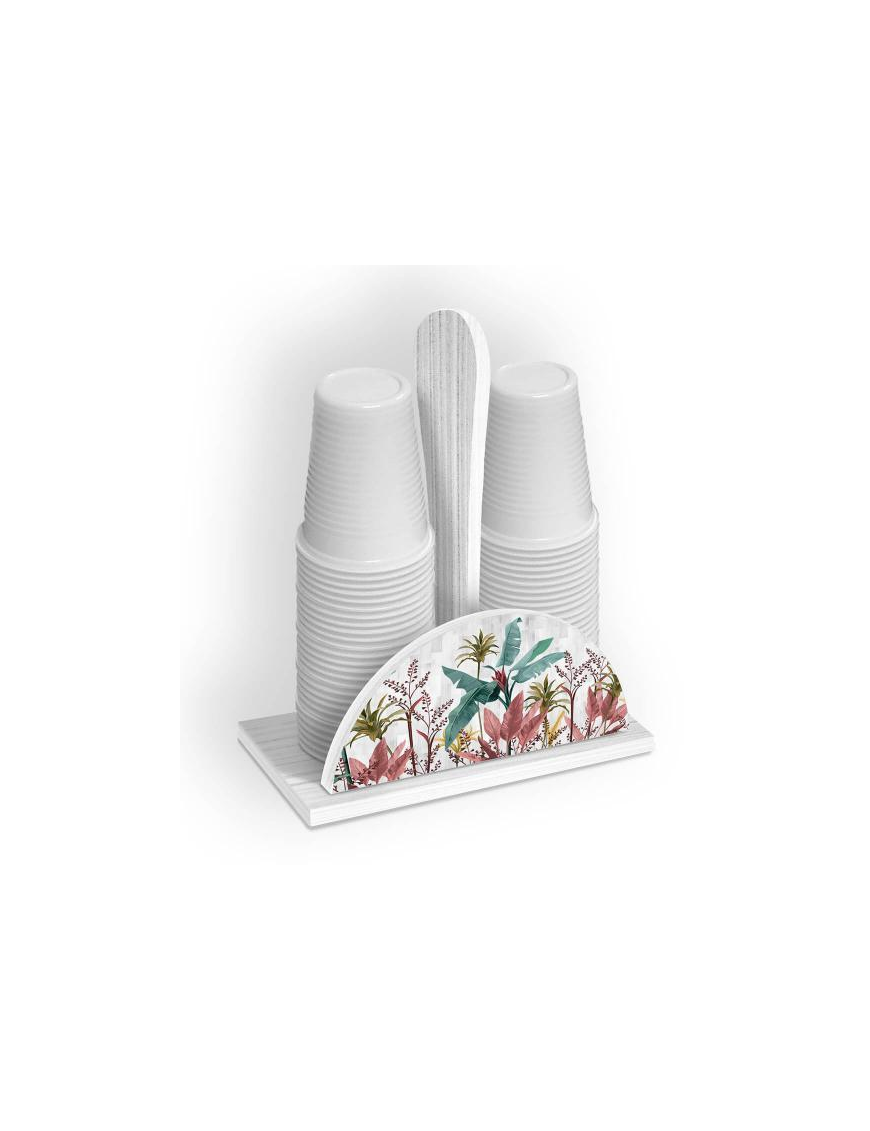 NEW WHITE GLASS HOLDER - BANANO GRAY 19x11x20hcm