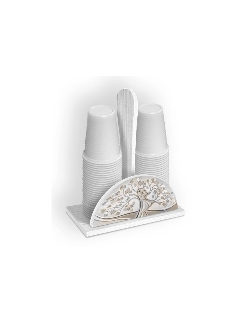 NEW PORTABICCHIERI WHITE - ALBERO ABBRACCIO MIX 19x11x20hcm