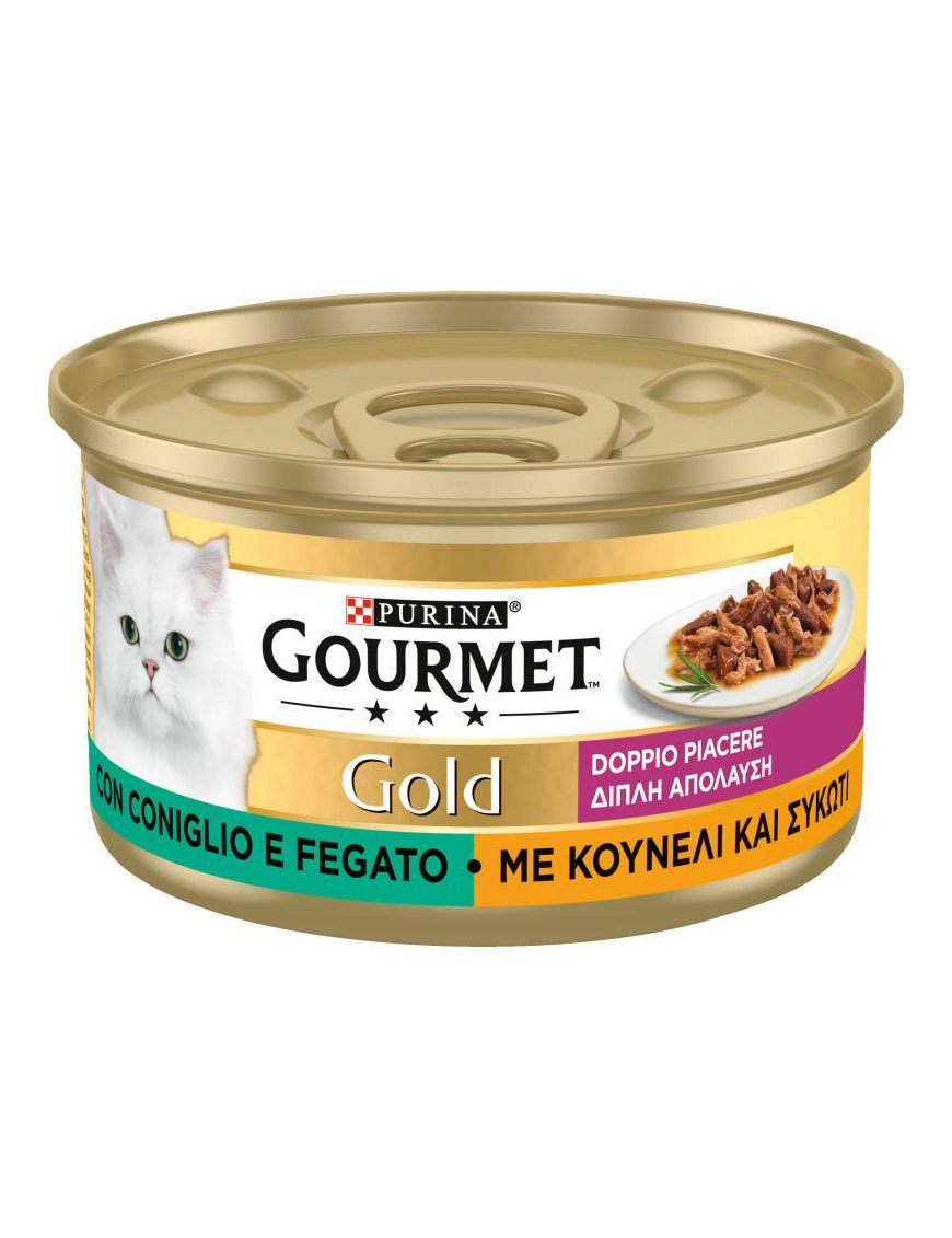 GOURMET GOLD 85gr DOPPIO PIACERE CONIGLIO E FEGATO
