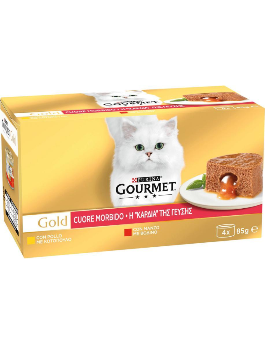 GOURMET GOLD 4x85gr CUORE MANZO/POLLO