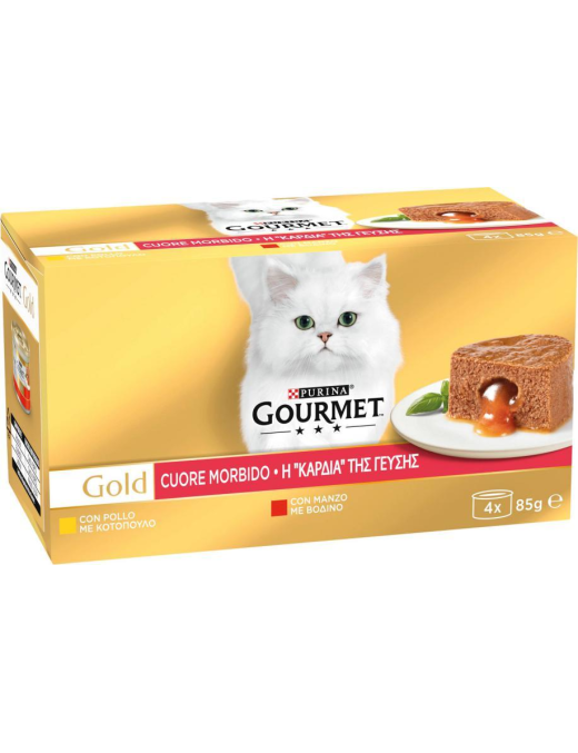GOURMET GOLD 4x85gr CUORE MANZO/POLLO