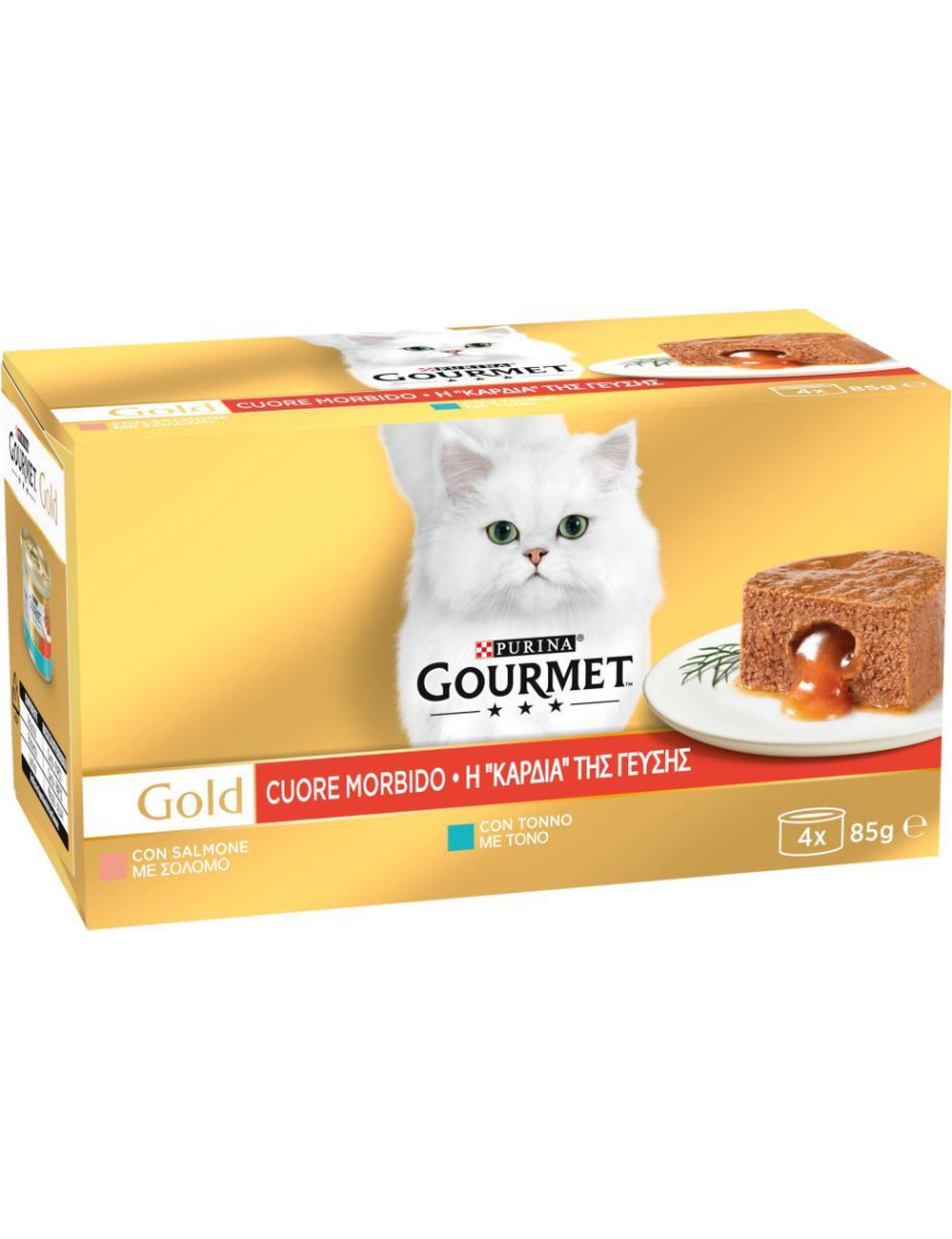 GOURMET GOLD 4x85gr CUORE TONNO/SALMONE