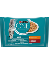 PURINA ONE BIFENSIS 4x85gr POLLO E MANZO