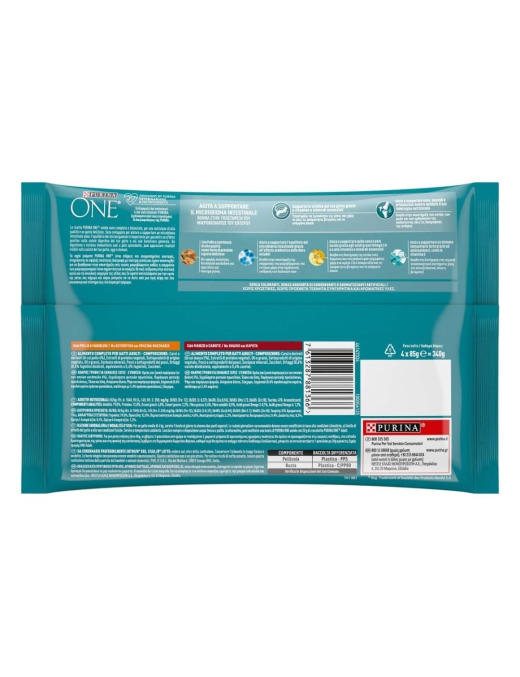 PURINA ONE BIFENSIS 4x85gr POLLO E MANZO