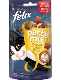 FELIX PARTY MIX 60gr ORIGINAL FLAVORED CHICKEN, LIVER AND TURKEY MIX